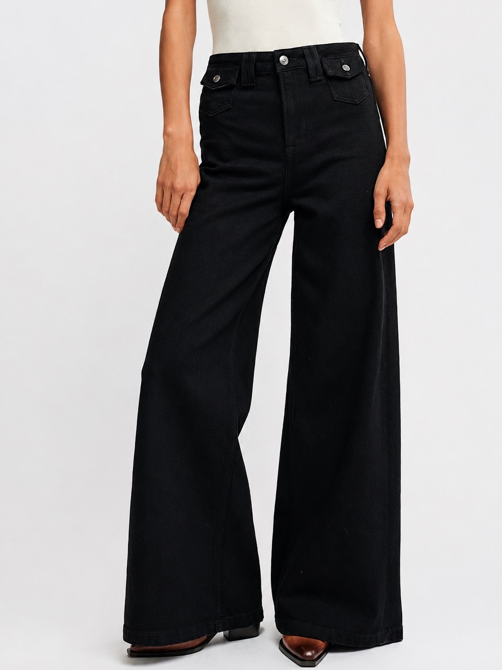 We The Free Kellee High Rise Palazzo Jeans Black Size 29